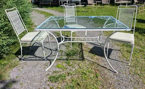 Wrought Iron Dining Set 70s mid century modern porch