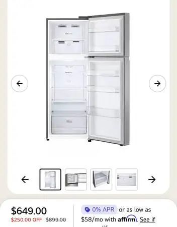 LG MINI FRIDGE WITH SEPARATE FREEZER