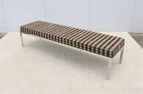 Mid-Century Modern Style Cumberland Rectangular Cambridge Metal Bench