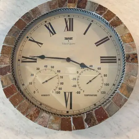 Slate Mosaic Indoor/Outdoor Wall Clock - 15X3