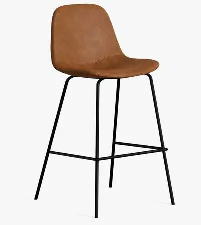 tan leather bar stool (set of 2)