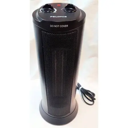 Pelonis 17 Electric Ceramic Tower Heater w/ Thermostat, Indoor, Black