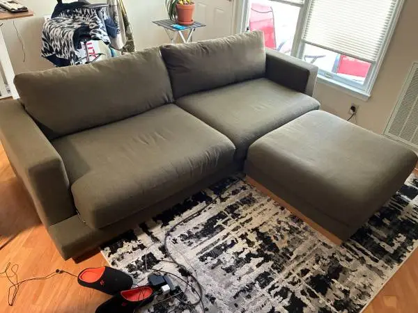 Tidal Crate and Barrel Couch and Ottoman