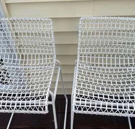 2 Iron Patio Stools -Crate & Barrel