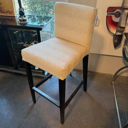 C&B Ivory Upholstered Bar Stools- Pair - 30 Seat H