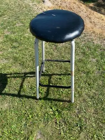 Metal Stool with Padded Seat 29”