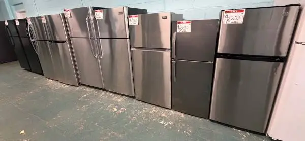 Variety of stainless steel top and bottom fridges 20% off