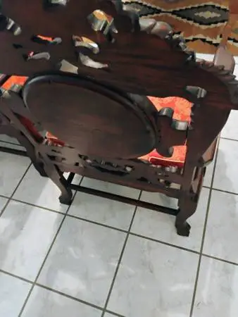 rosewood couch and end tables50s circa marble trimmed