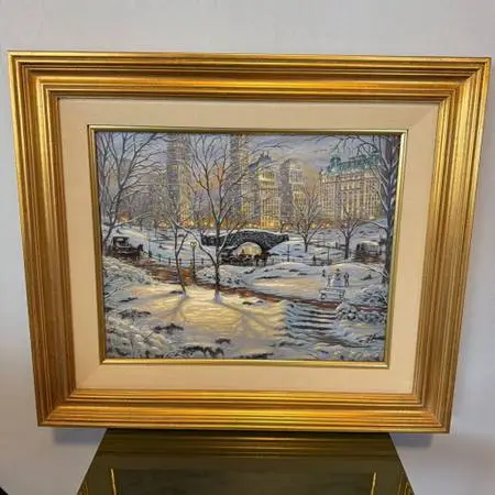 A Winters Eve Signed Giclee by Robert Finale- 29X25
