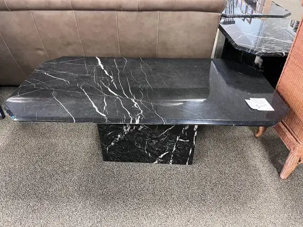 Contemporary Black Marble Coffee Table (#1025)