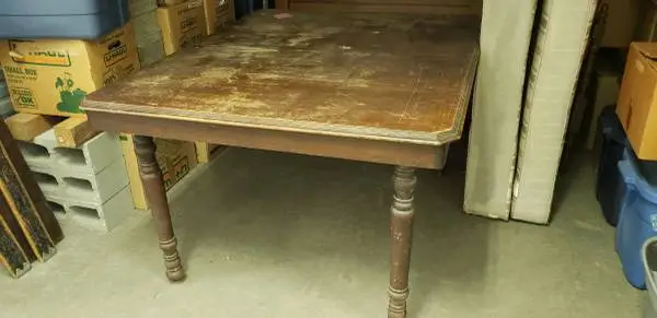 Vintage Wood Dining Table 1952 Two Extension Leaves