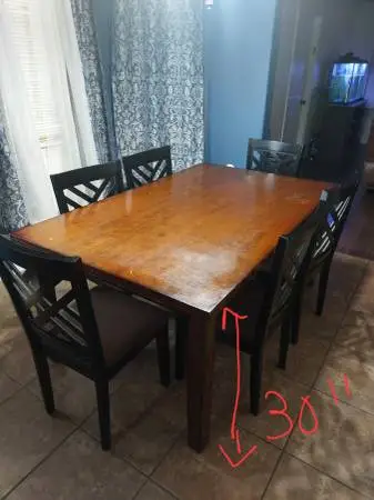 Brown wooden dining table