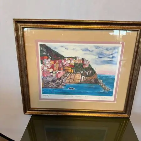 Manarola A Cinque Terre Signed Print- 18.5X21.5