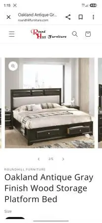 Queen bed frame with storage drawers