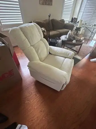 White Recliner BRAND NEW Must See To Believe