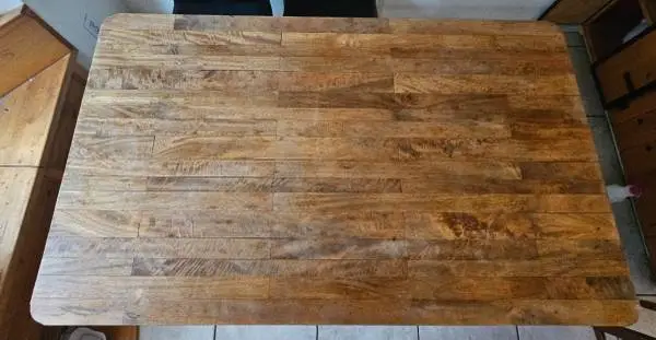 Wood and metal kitchen table