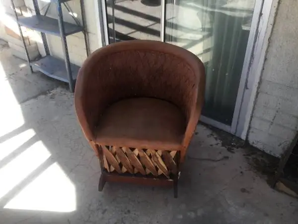 Leather & Yucca rocking chair