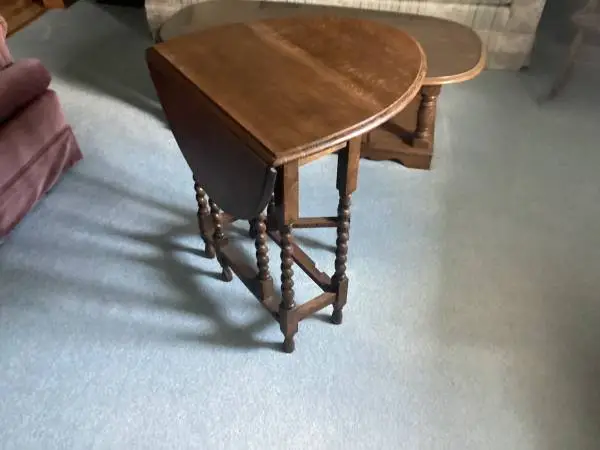 End tables both with folding leaves