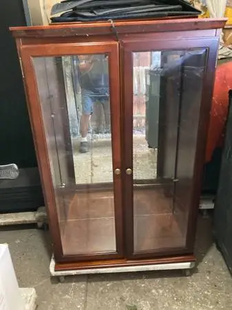 Sturdy wood a pair of cabinets  with shelves