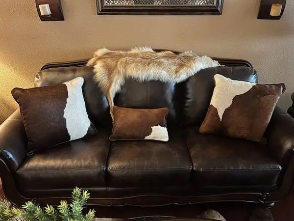 Leather Cowhide Pillow Cushions