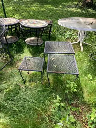MUST GO!!! Set of 3 Wrought Iron Occasional Patio Side Tables