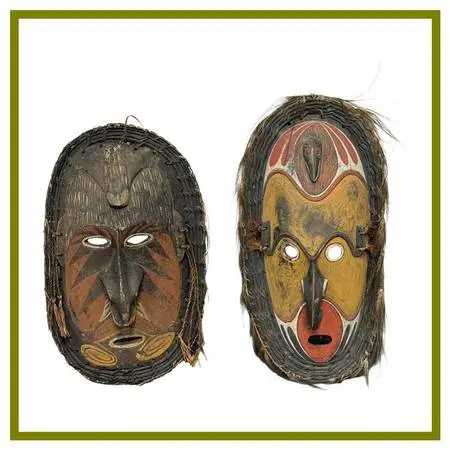 Papua New Guinea Sepik River Masks, Set Of Two