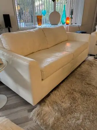LARGE LOVESEAT SOFA - LEATHER - MODERN