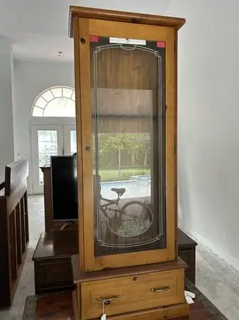 Wooden glass front gun case