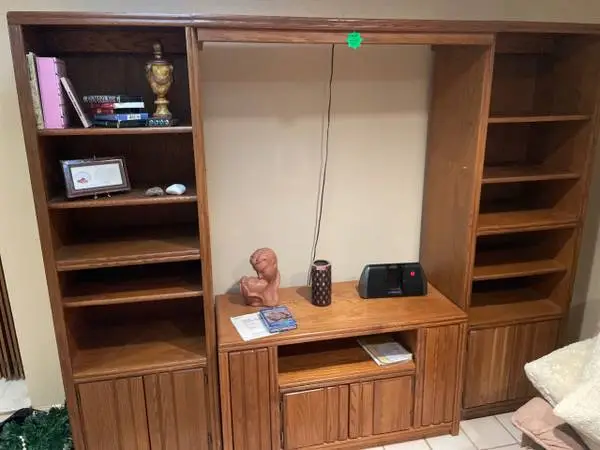 TV Cabinet and Shelves - leftover from estate sale