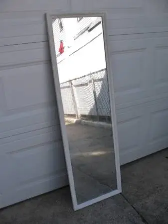 wall mirror, white frame