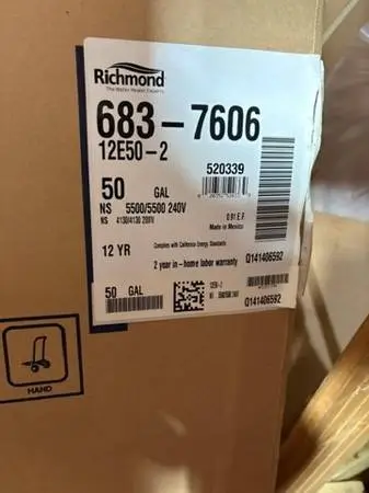 Hot Water Heater - 50 Gallon Electric - NEW in box