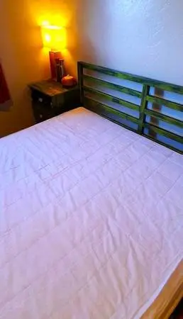Queen Bed + Nightstand Custom Design & Mattress, Cover, Pillows, Quilt