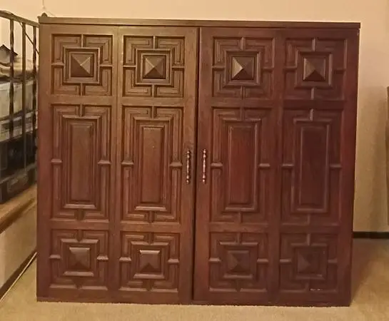 Matching Wood Media and Equipment Cabinet