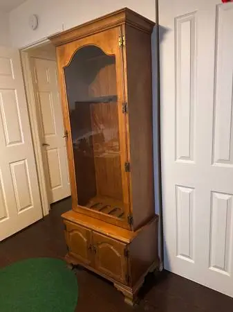 oak display cabinet