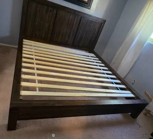 king size bed frame with night stand Solid acacia wood