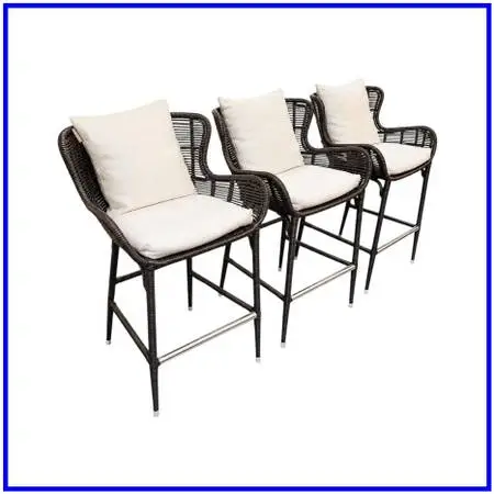Palecek Palermo In/outdoor Counter Stools, Set Of Three
