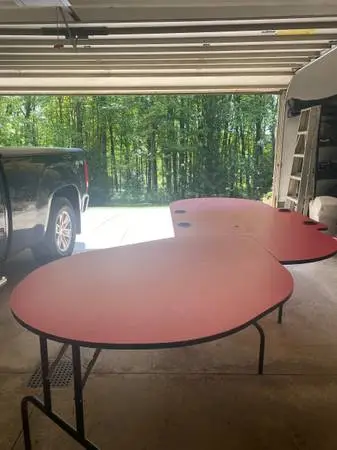 Large red multi use table