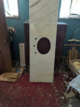 Marble countertop with sink