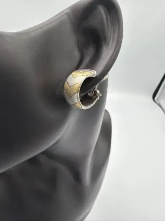 Vintage Two-Tone Chevron Ring, Gold Vermeil over 925 Sterling Silver