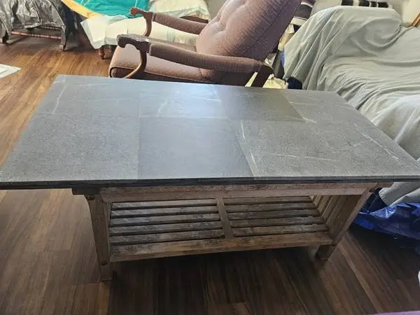Indoor / Outdoor Coffee Table Stone Style Top