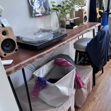 70-Inch Wood Console Table - $180