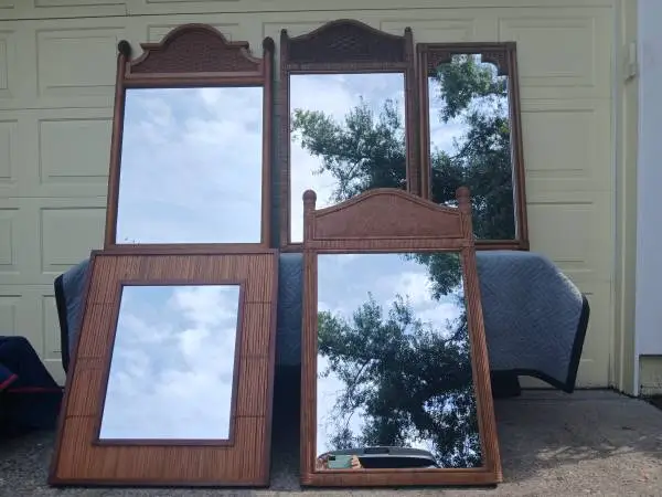 BEAUTIFUL RATTAN / WICKER WALL MIRRORS $70 to $100 each