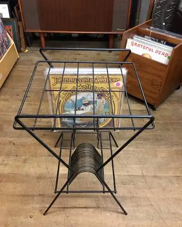 MCM Metal Wire Vinyl Record Rack Turntable Stand