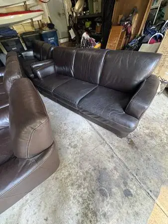 Brown Leather Sofas & Chair — 2 Sets ($100–$300) — Ann Arbor