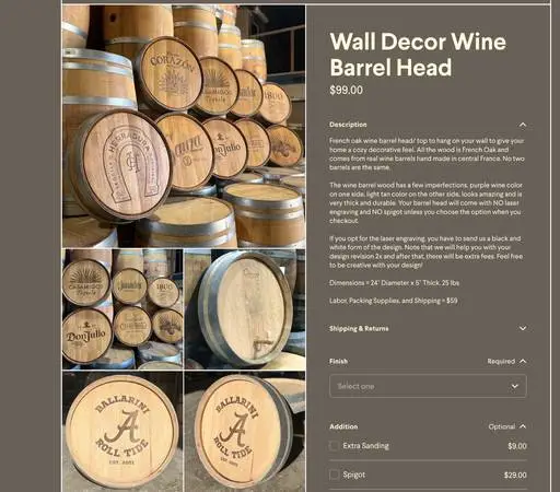 Wall Decor Wine Barrel Head
