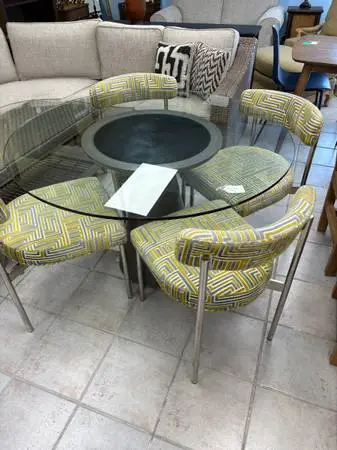 Glass Table & 4 Chairs by Bob Williams