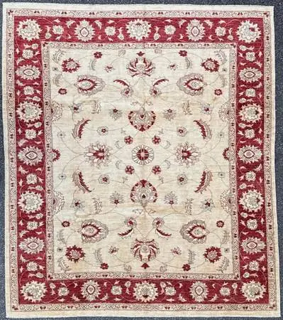 OUSHAK HAND KNOTTED RUG, NEW, 8.1 x 9.4