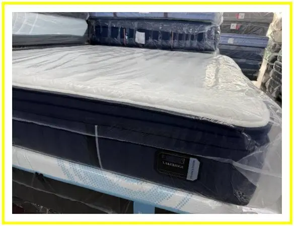 King Size Stearns & Foster Lakeridge Pillow Mattress & Box Bed