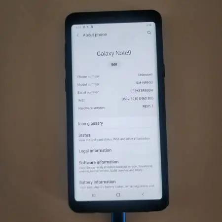 Samsung Galaxy Note 9 phone