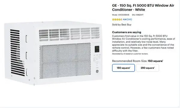 GE 5000 BTU - USED 5 DAYS!